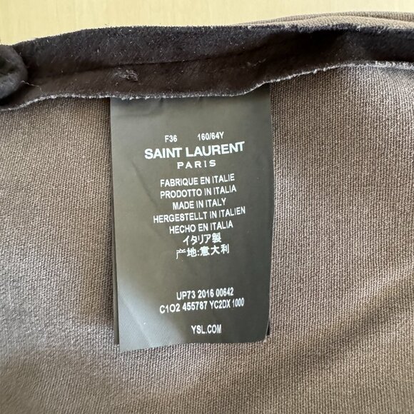 SAINT LAURENT Suede Biker Zipped Detailed Pants - Picture 9 of 12